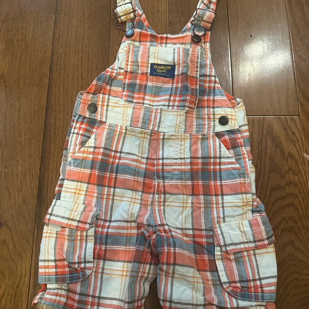 OshKosh B'gosh Kids Overalls - Orange Plaid